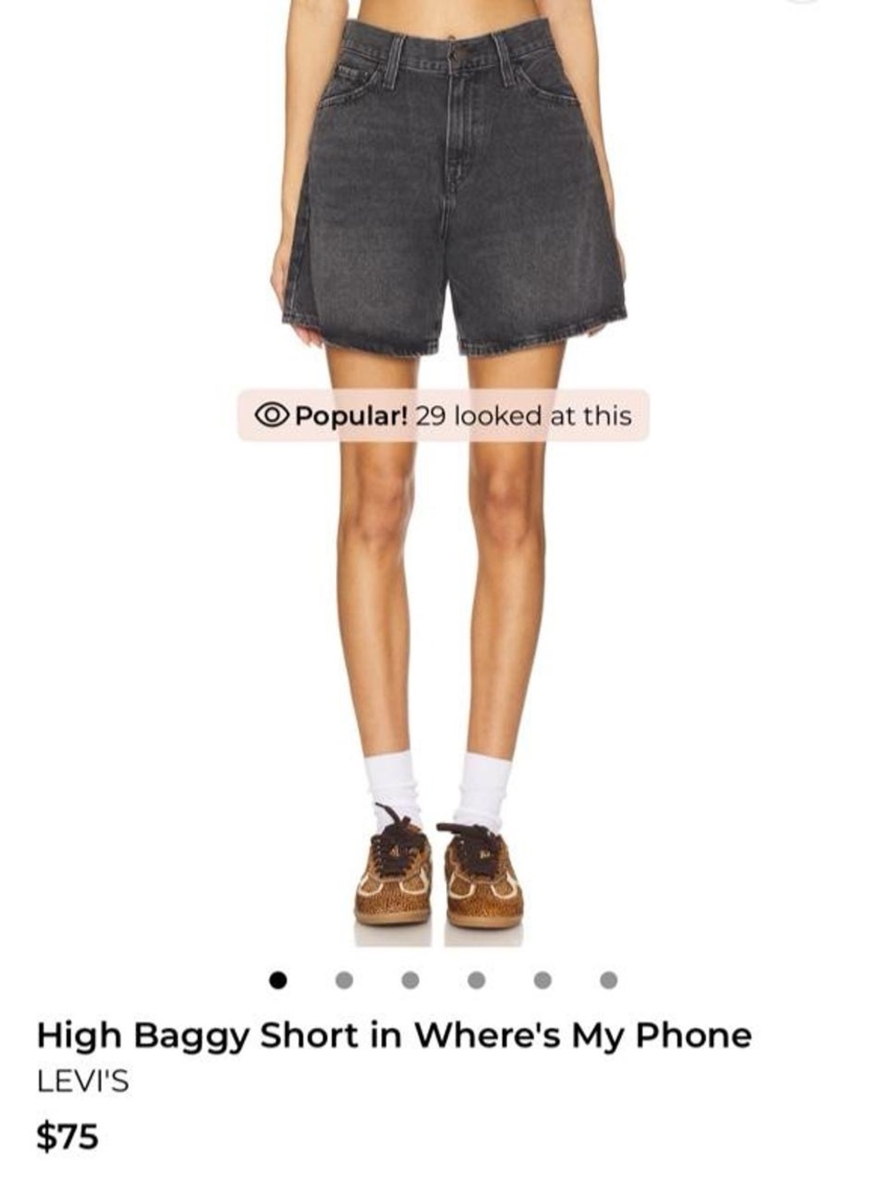 Levi's High Baggy Short in Where’s My Phone Size 29